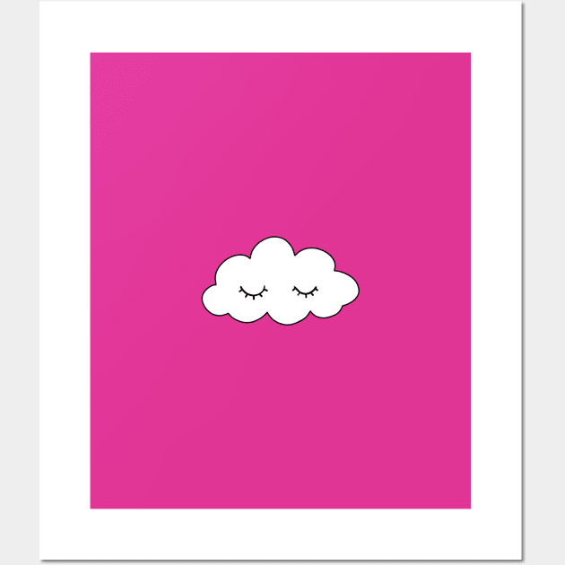 Sleepy cloud in pink Wall Art by bigmomentsdesign